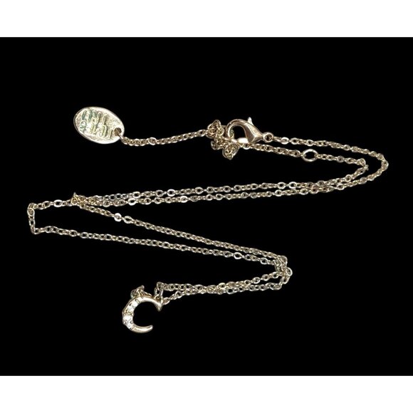 Minimalist Celestial Rhinestone Moon Pendant Necklace - Picture 1 of 8